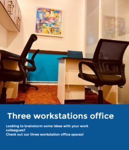 Three workstations office